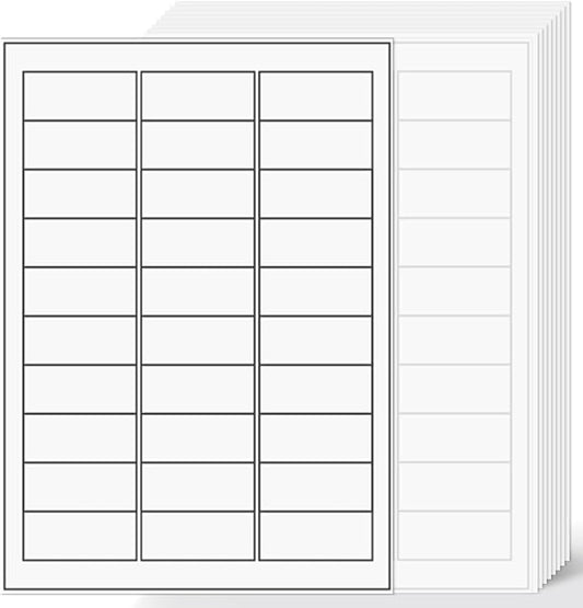 1" x2-5/8 Shipping Address Labels, Blank Mailing Labels, 30-UP White Self-Adhesive Name Tag Stickers for Inkjet and Laser Printer [100 Sheet 3000 Labels]