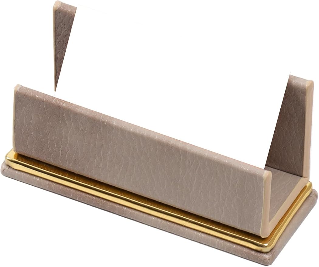 Cloud Luxury Leather Desk Set – 10 Piece Executive Desk Organizer with Desk Pad, Double Document Tray, Pen Holder, Memo Holder, Business Card Holder & Phone Stand – Gold Office Accessories (Beige)