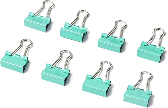 50 Pack Small Green Binder Clips 3/4 Inch (19 mm), Colored Little Paper Clamps, Tiny Mini Paper Clips for Office Home School Business 0.75"