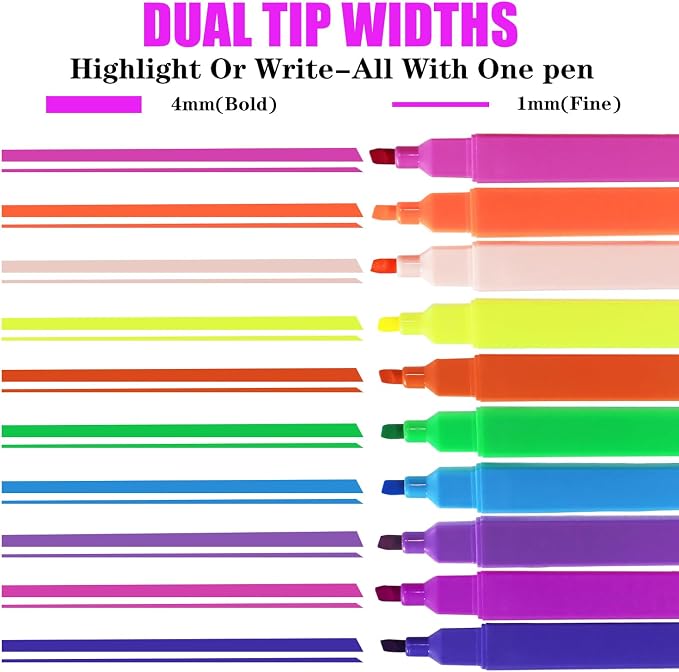 Vitole Cute Highlighters Set,Assorted Color,Quick Dry,Chisel Tip,10Pcs | Cute Pastel,No Bleed,Bible Study for Adults in the Home School Office