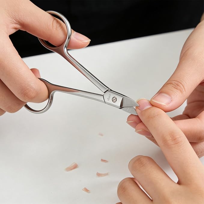 LIVINGO Toenail Nail Scissors Long Handle Stainless Steel | Sharp Cutting Edge, Thick Hard Nail Trimming, Manicure Pedicure Tool, Comfortable Grip for Men Women