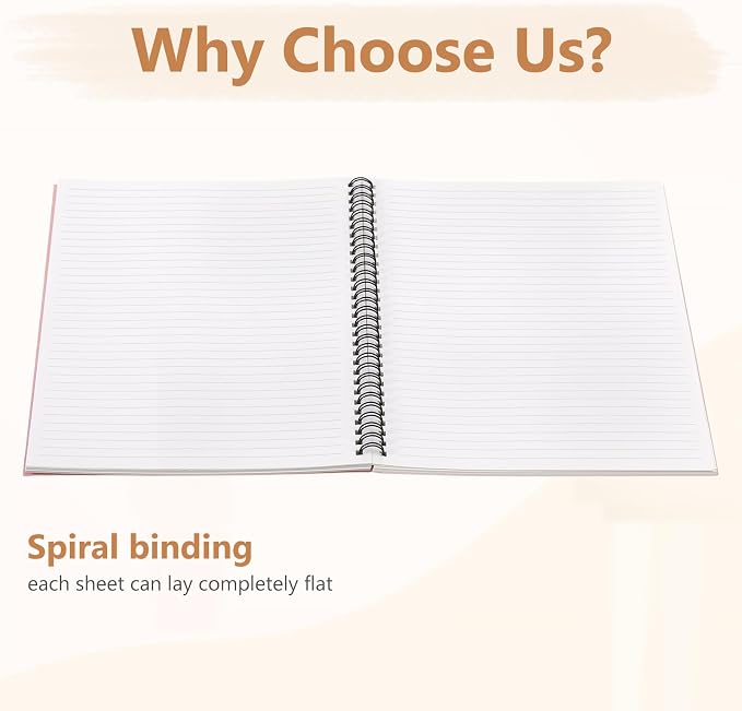 Fuutreo 6 Pack Spiral Notebook 10.5x7.45 Notebook,Orange Series,Light
