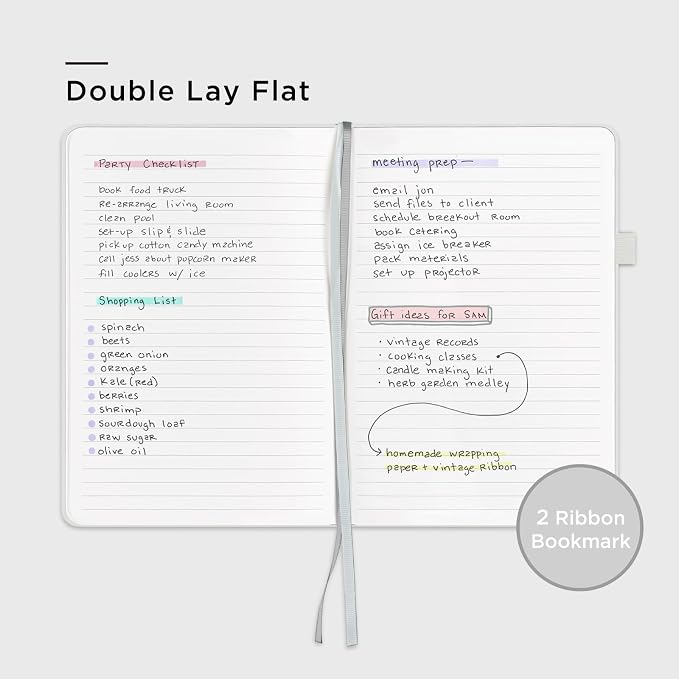 &And Per Se Lined Journal Notebook, 160 Pages, A5 5.7 x 8 inches College Ruled Thick Paper Notebook Journals for Writing, Hardcover Notebooks for Women Men Office School (1 Pack, White)