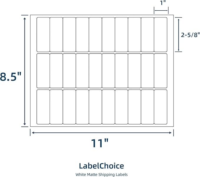 500 Sheets 15000 Pcs 30 Up Labels 1" x2-5/8 Shipping Address Labels for Laser & Inkjet Printers, Mailing Labels 30 per Sheet Return Address Stickers, 30 per Page on US Letter