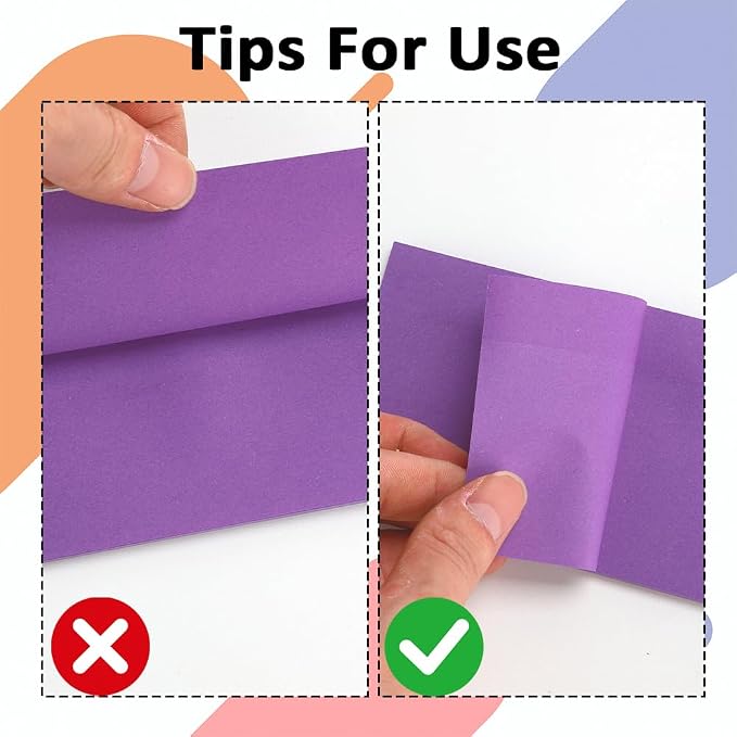 Sticky Notes 10 Pads Large 5 Colors Long Self-Stick Stickies Note Pads 3x5 50 Sheets Teacher Back to School Supplies and Oﬃce Products