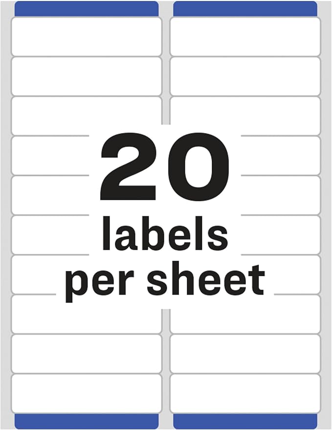 Avery Easy Peel Printable Address Labels with Sure Feed, 1" x 4", White, 500 Blank Mailing Labels (05261)