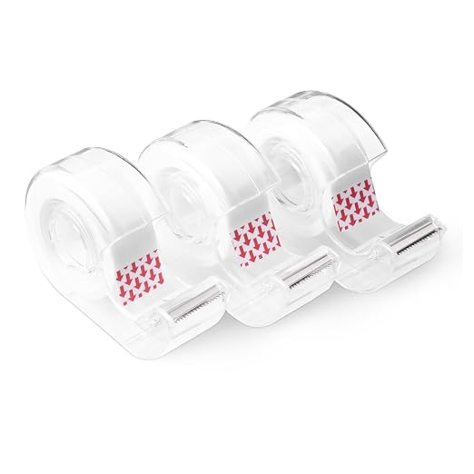 Amazon Basics Matte Finish Invisible Tape with Dispenser, 3/4" x 300" (8.33 Yards), Translucent, 3-Pack
