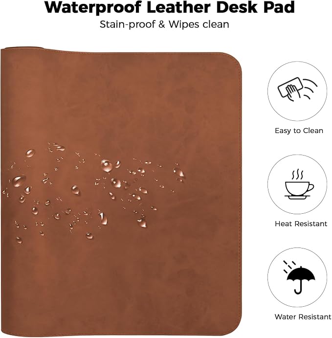 Mouse pad, Non-Slip Washable Waterproof Computer Mouse mat Thick for Laptop Wireless Mouse Home Office Travel, Portable 9.8"x 8.3" S Brown