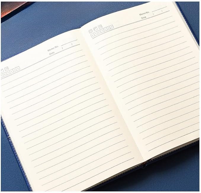 A5 Notebook Journal Leather Journal Hardcover With Pen Set for Work School Writing Business Notebook 200 pages + pen refill + gift box packaging(Blue)
