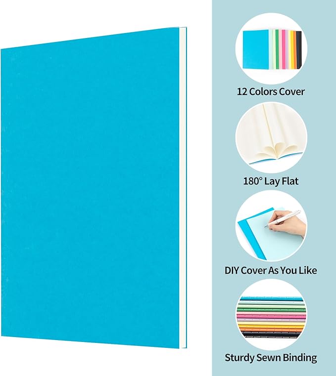 60 Pack Colorful Blank Notebooks for writing, Journals Bulk, A5 Composition Books, 8.3x5.5 Inch, 60 Pages, 30 Sheets Sketchbooks for Office School Travel Supplies (Blank-60 pack, 12 Colors)