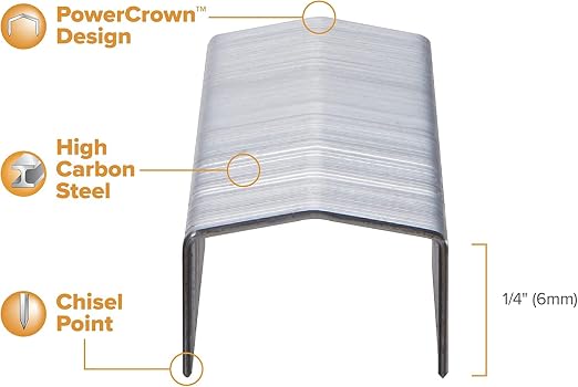 Bostitch B8 Staples 1/4 Inch PowerCrown Staples - Pack of 20,000