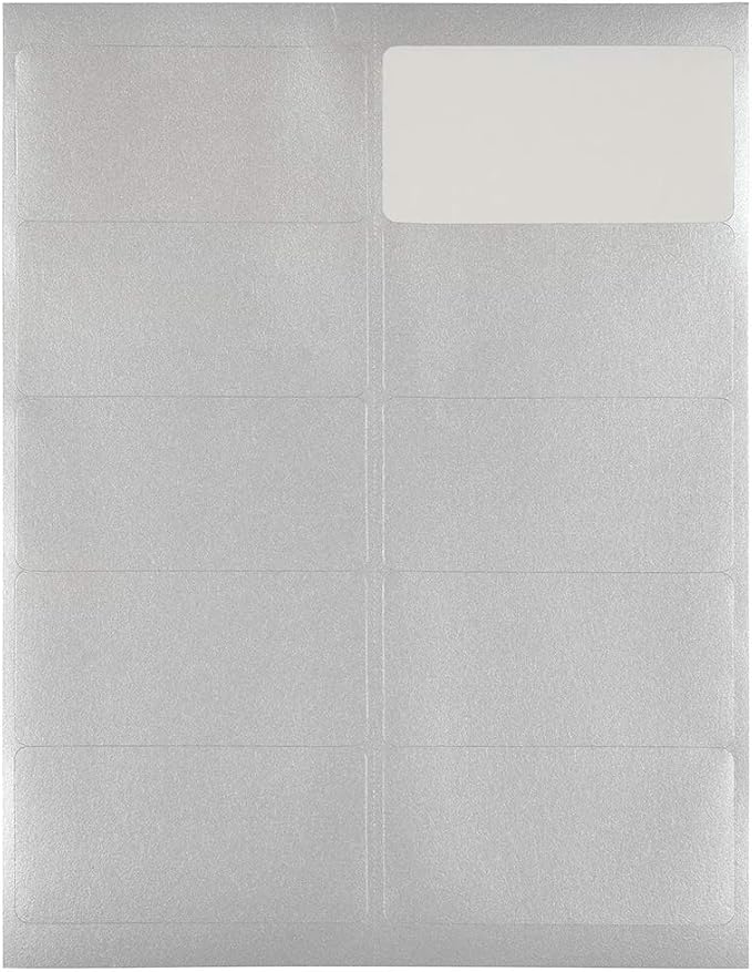 JAM PAPER Shipping Address Labels - Standard Mailing - 2 x 4 - Silver Metallic - 120/Pack