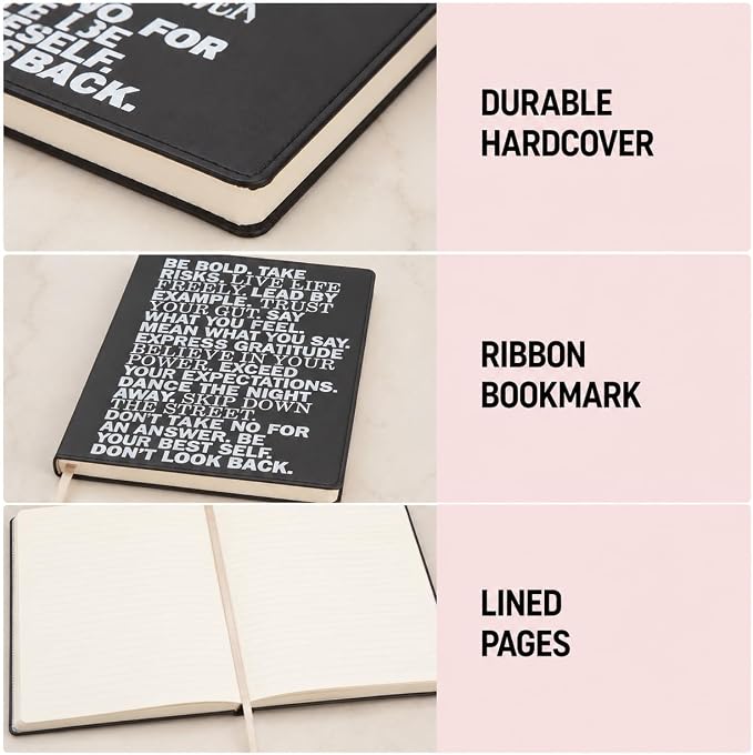 WORLD TRAVELER Large Lined Journal Notebook 256 Ruled White & Ivory Pages | Lay-Flat Binding, Gilded Page Edges Resist Wear, Reinforced Square Corners, Bleed-Resistant Smooth Paper