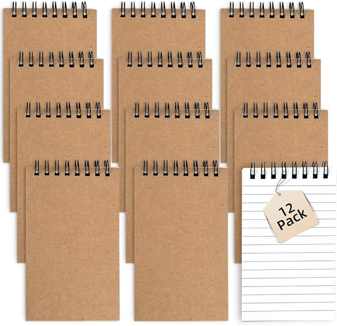 12 Pack 3x5" Mini Notebook, Small Spiral College Ruled Notepad for School | Pocket Notebook, Small Notebooks, Pocket Notepads, Lined Note Pads for Home Office Work Travel Meetings Travel Note Taking