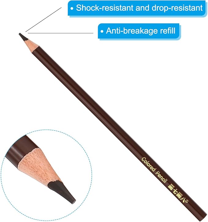 PATIKIL Coffee Colored Pencils Set,20 Pcs Oil Color Pencils Wooden Coloring Drawing Pencil for Artists Art Painting