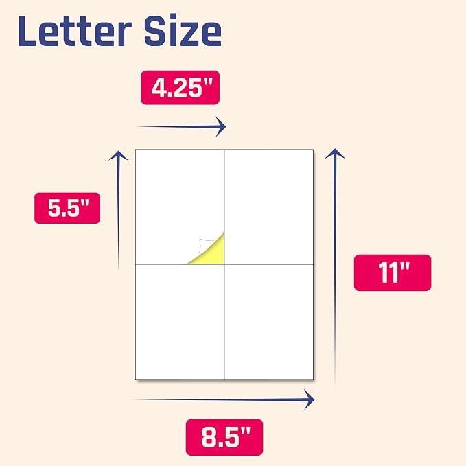 Large Mailing Shipping Address Labels Stickers for Packages, 120 Pieces | Laser/Inkjet Printing, comes with Print Templates