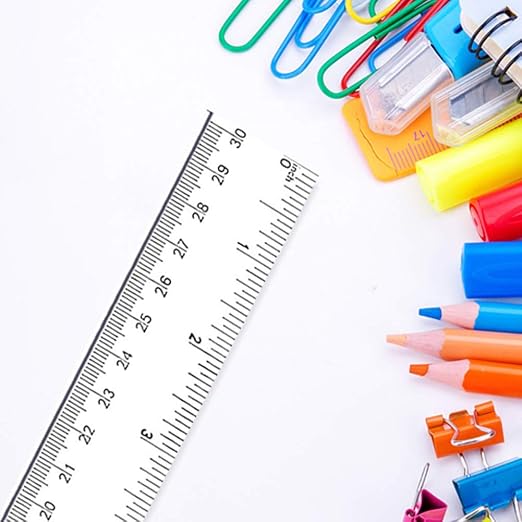 30 Pack Clear Plastic Ruler 12 Inch Flexible Ruler Straight Ruler With Inches and Metric for School Classroom Office