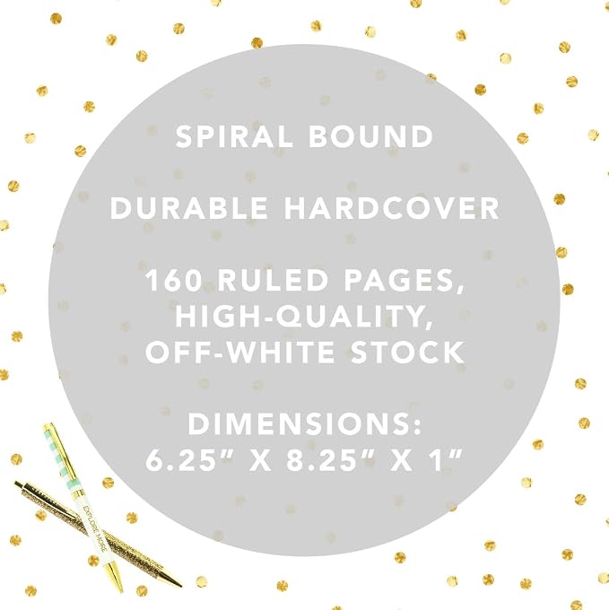 Graphique Designer Notebooks - Positive Mind. Positive Life. - Spiral Bound Writing Journals for Offices, Schools, Classrooms, and More - Hard Cover with 160 Ruled Pages (6.25" x 8.25")