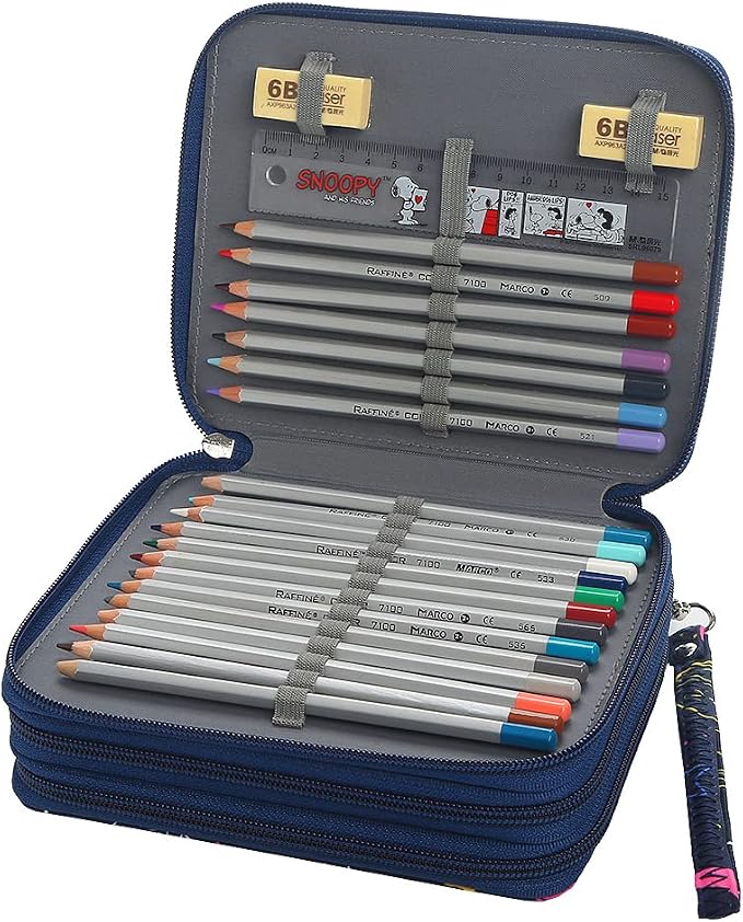 Portable Colored Pencil Case-72 Slots Colored Pencil Case Organizer with Zipper for Watercolor Pens or Markers, Pencil Case Organizer for Artist