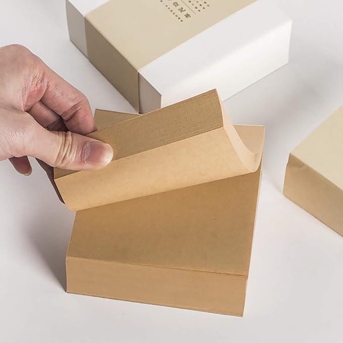 VANRA Note Cube 4 x 4 Inch (Not Sticky) Memo Cube Refill (No Holder) Tear-Off Pages (Not Loose) Blank Scratch Pads, 400-Sheets/Cube (Kraft Brown)