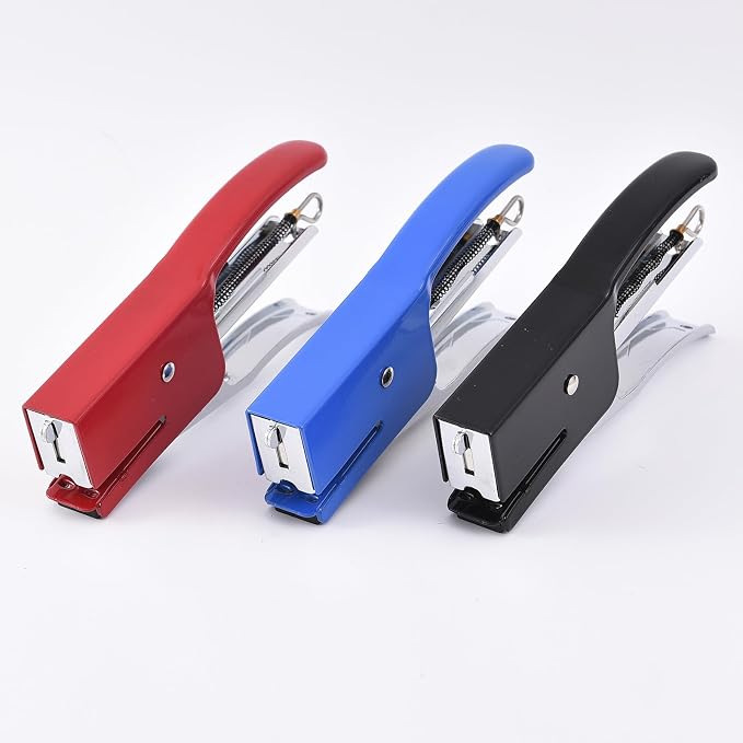 Heavy-Duty Handheld Plier Stapler with 1000 Standard 1/4" Staples, All-Metal Ergonomic Easy Grip Stapler, Smooth Jam-Free for Office, School, Home, Classroom Supplies, Documents, Receipts – Blue