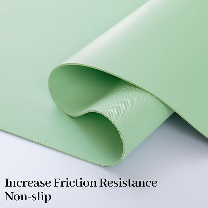 Large Green Desk Mat, Long Mouse Pads for Desks Non-Slip, Waterproof Desk Mat Computer Mat Leather Desk Pad Protector for Office/Study/Home/Decor (47.2" x 16.9")