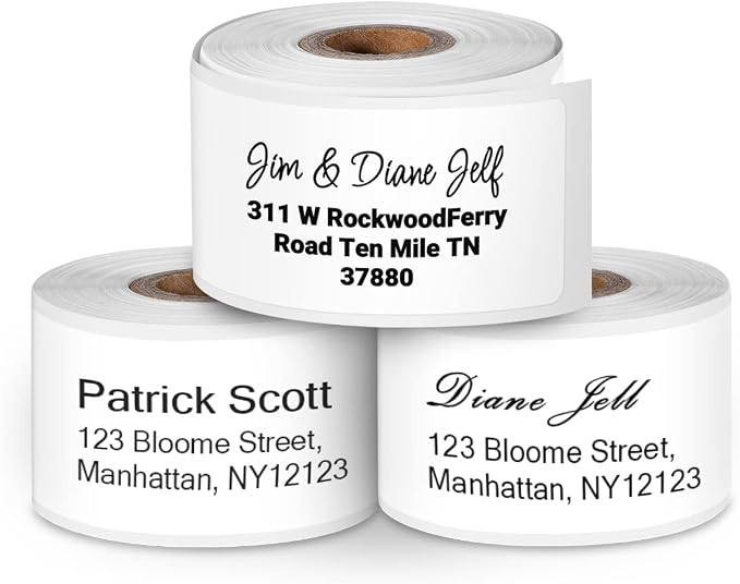 Phomemo Address Labels for M-Series Label Makers, Thermal Mailing Stickers | Easy to Peel Off. White, 1" x 2-5/8", 130 Per Roll, 3 rolls