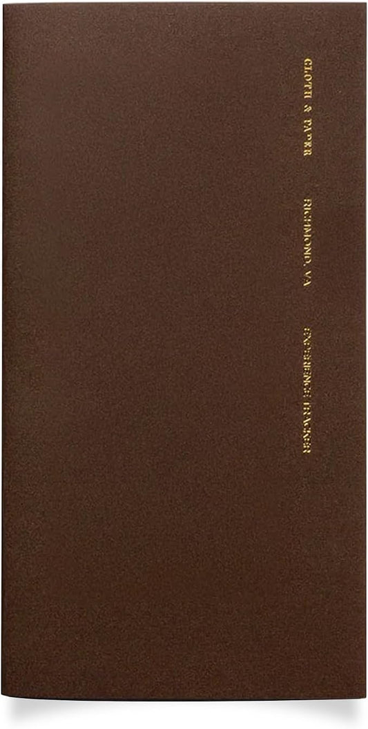 Cloth & Paper Travel Notebook | Experience Journal Tracker – Walnut | Pocket Plus Travel Journal Notebook 3.2" x 6" | Experience Log for Restaurants, Travel, Places & Activities – Soft Touch Cover