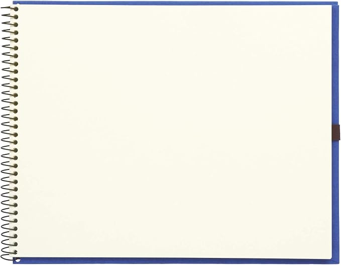 Maruman VifArt Watercolor Artbook- Premium Fine Watercolor Paper, Natural White, F2, 7.83" x 10.28", 15 Sheets/ 30 Pages, Reinforced Cover Sketchbook for Watercolor & Mixed Media, Blue