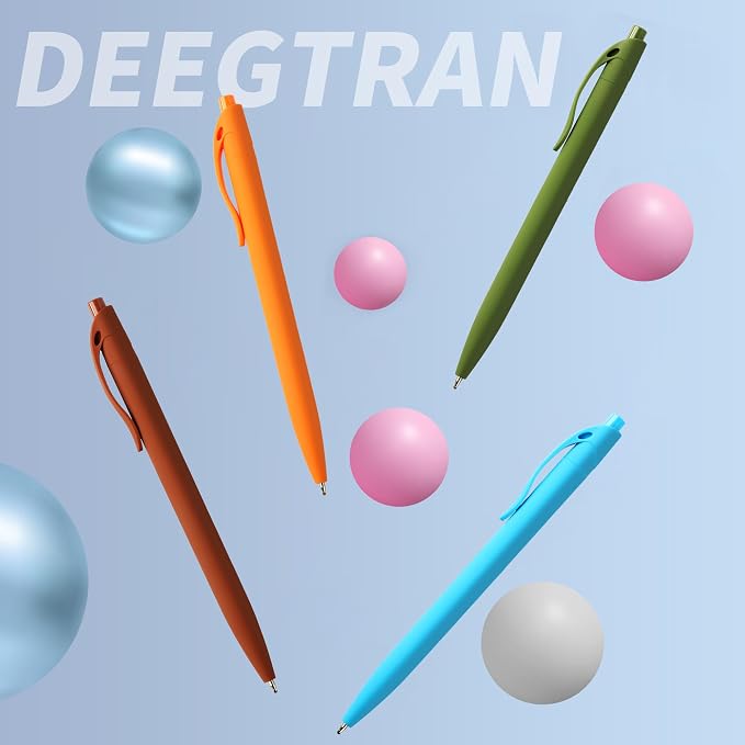 deegtran Pens Bulk, 50 Pack No Bleed Brown Click Pen, Wholesale Retractable Ballpoint Pens, Pens Medium Point, Smooth Ink Pens, 1.0MM Brown Ink