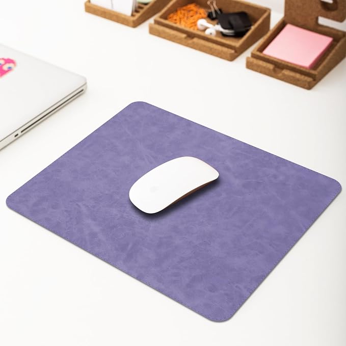 Mouse pad, Non-Slip Washable Waterproof Computer Mouse mat Thick for Laptop Wireless Mouse Home Office Travel, Portable 9.8"x 8.3" S Purple