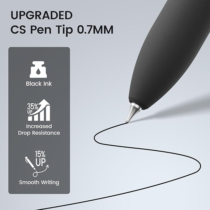 Retractable Gel Pens, 8 Pack Quick-Drying Black Ink with Fidget | 0.7mm Fine Point, Smooth Writing, Long-Lasting Ink, Stress Relief Pens for Journaling, School Office, Gift for Women Men
