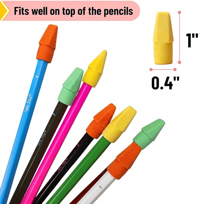 Mr. Pen- Pencil Erasers Toppers, 30 Pack, Colorful | Latex Free, No Smudge, Mr Pen Erasers for Pencils