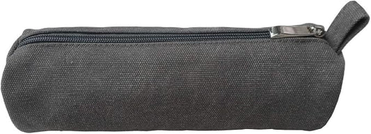 Heavy Canvas Stationery Stylish Simple Pencil Bag and Durable Compact Zipper Pencil Case Pouch 1 Pack Gray