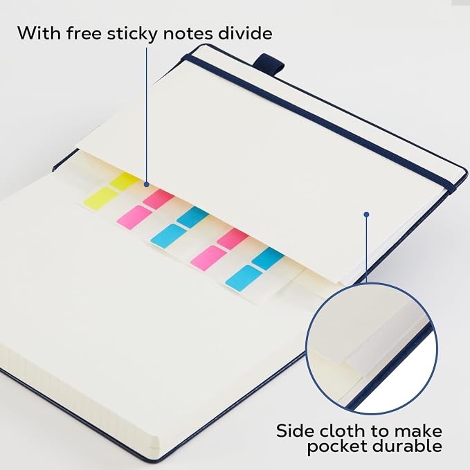 FOCUS DAY Hardcover Leather Notebooks College Ruled, 320 Pages Notebook Journals for Writing Note Taking Women & Men, A5 (5.7'' X 8.4'') Daily Notebook Journal, Orange