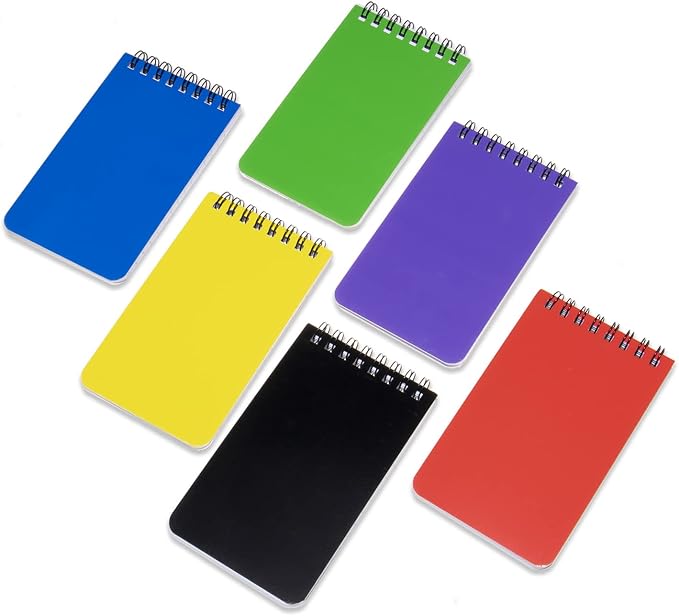 QiCheng 6pacs Pocket Notebook Mini Notepad Small Spiral Notebooks 3X5Inch | functionality PortabilityPortability convenience