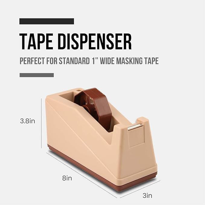 Lichamp Desktop Tape Dispenser Holder with Large 3 inch Core for Masking, Heat Transfer, Painters, Freezer and Kitchen Tape