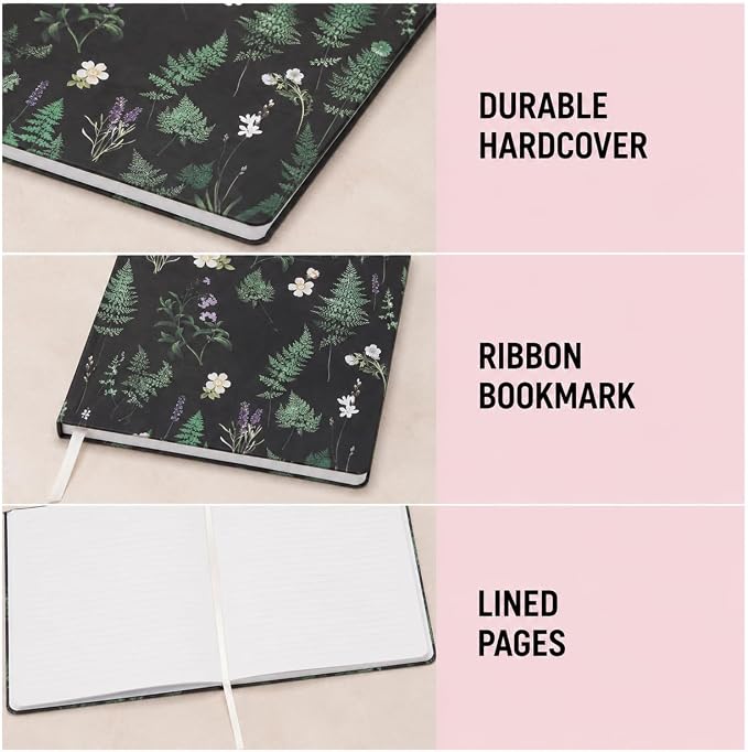 WORLD TRAVELER Large Lined Journal Notebook 256 Ruled White & Ivory Pages | Lay-Flat Binding, Gilded Page Edges Resist Wear, Reinforced Square Corners, Bleed-Resistant Smooth Paper