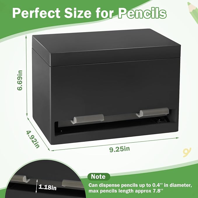 Aigybobo Pencil Dispenser for Classroom, Wooden Pencil Holder for Desk, Teacher Must Haves for Organization and Storage, Pencils Straw Dispenser for Classroom Office Kitchen Restaurant