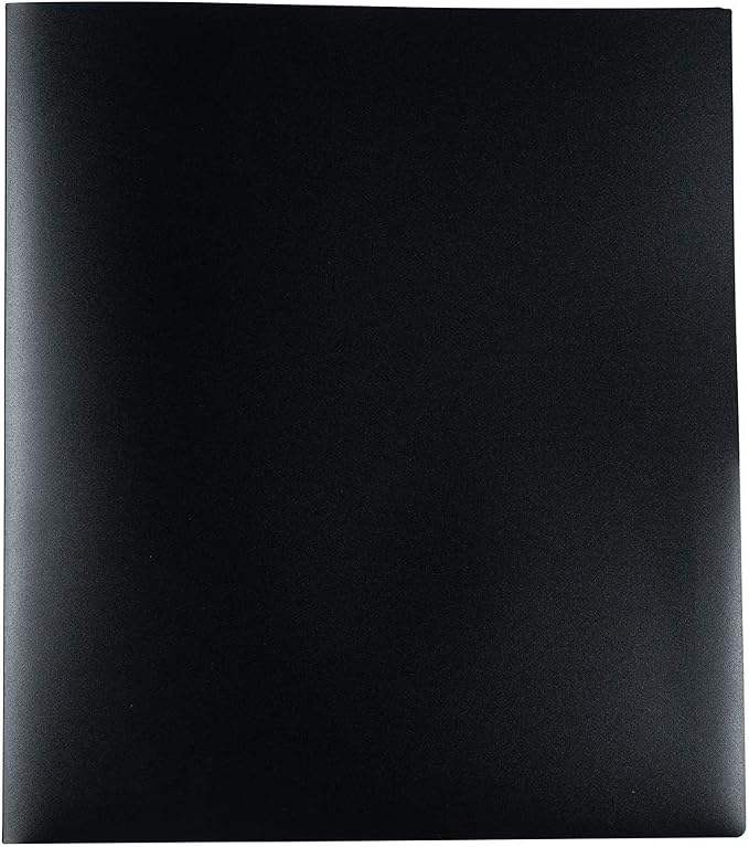 JAM PAPER Heavy Duty Plastic Multi Pocket Folders - 10 Pocket Organizer - Black - Sold Individually