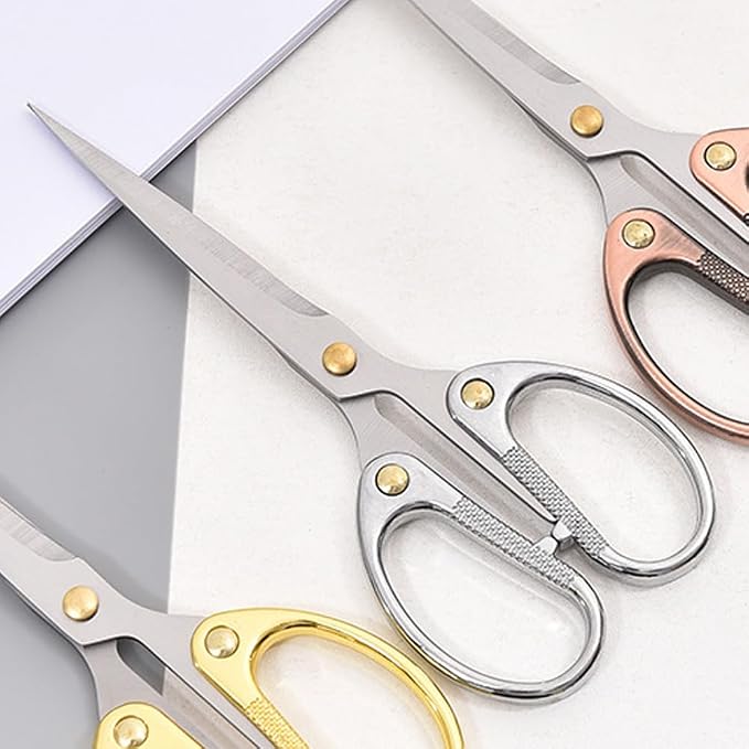 6.3-inch Small Craft Scissors, Sharp Blades Office Scissors for Desk, Stainless Steel All Purpose Scissors for Office, Home, School, DIY, Sewing, Fabric (Silver)