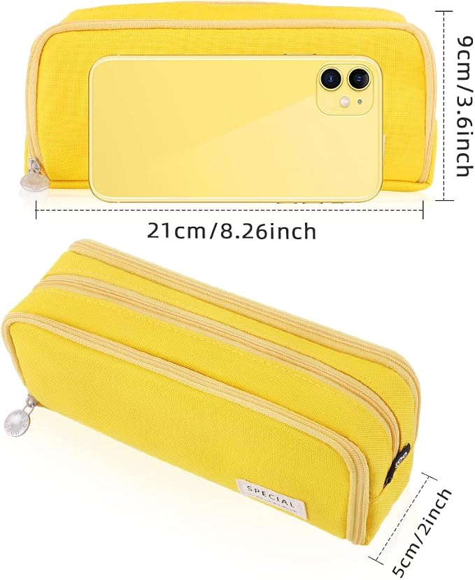 iSuperb Large Pencil Case 3 Compartments Pencil Pouch Big Capacity Pencil Bag for Kids Teen Girls Boys Student School Supplies Oxford Organizer Pen Bag Cosmetic Makeup Pouch