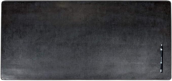 DACASSO Bonded Leather No Core Rollable Desk Mat/Pad - Luxury Leather Desk Blotter for Writing - Executive Desk Surface Protector - (Black, 32” x 15”)