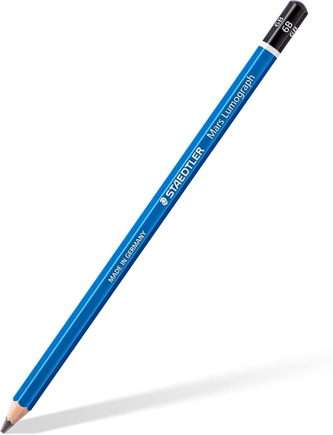 STAEDTLER Mars Lumograph 6B Graphite Art Drawing Pencil, 6 Pencils