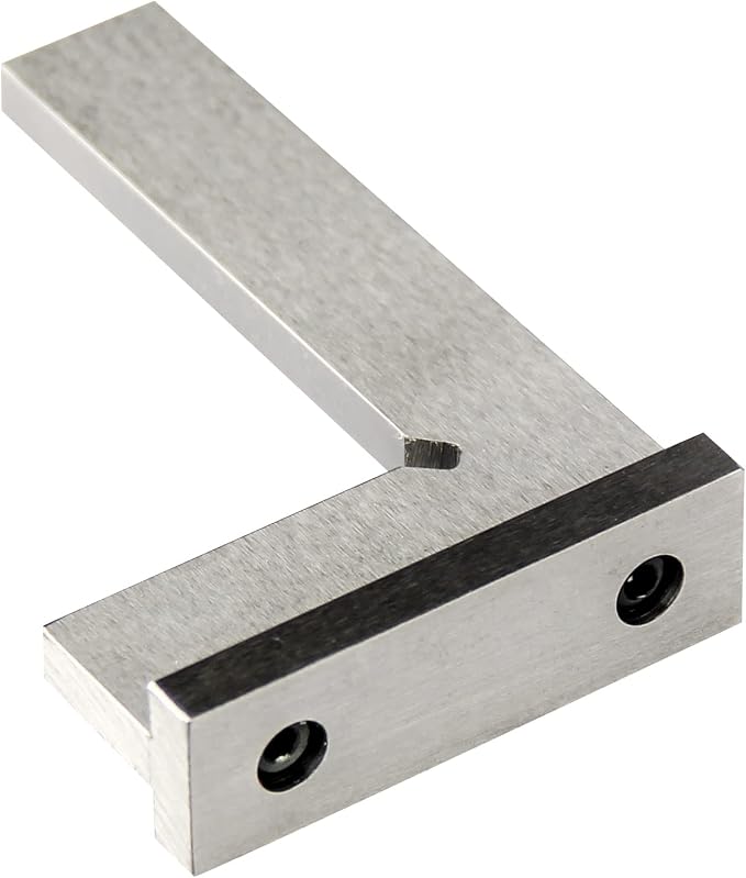 Precision Machinist Square 3 Inch Engineer Square 90 Degree Right Angle Ruler Ground Hardened Steel with Seat 3 x 2 Inch