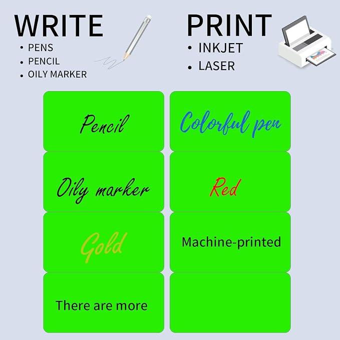 Shipping Labels Stickers, 2"×4" Printable Mailing Label for Laser/Inkjet Printing- Matte, Permanent Adhesive Labels Stickers (Fluorescent Green)