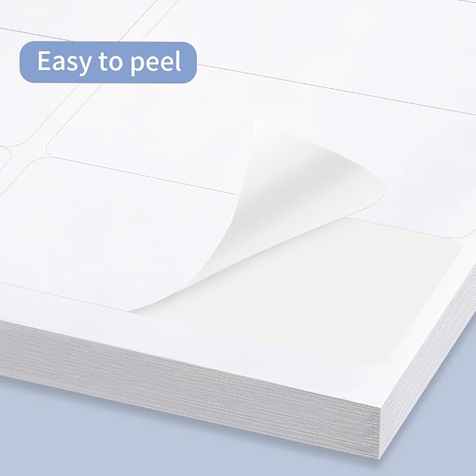 1" x 2-5/8" Address Labels 600 Labels Sticker Paper for Laser/Inkjet Printer Mailing Labels 8.5"×11"-White/20 Sheet
