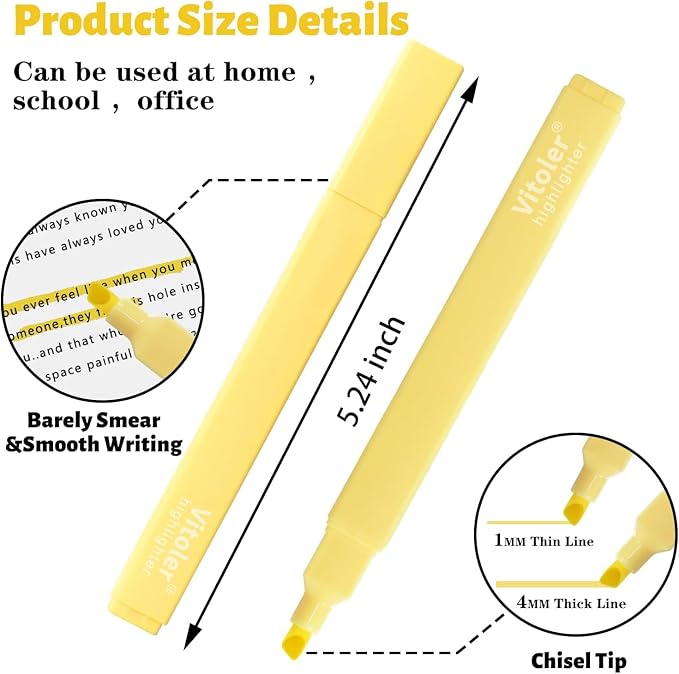 Bible Highlighters,Assorted Colors, Cute Paste Chisel Tip 8 pack | Chisel Tip,Aesthetic,No Bleed,Dry Fast, Bible Study for Planner Notes School Supplies