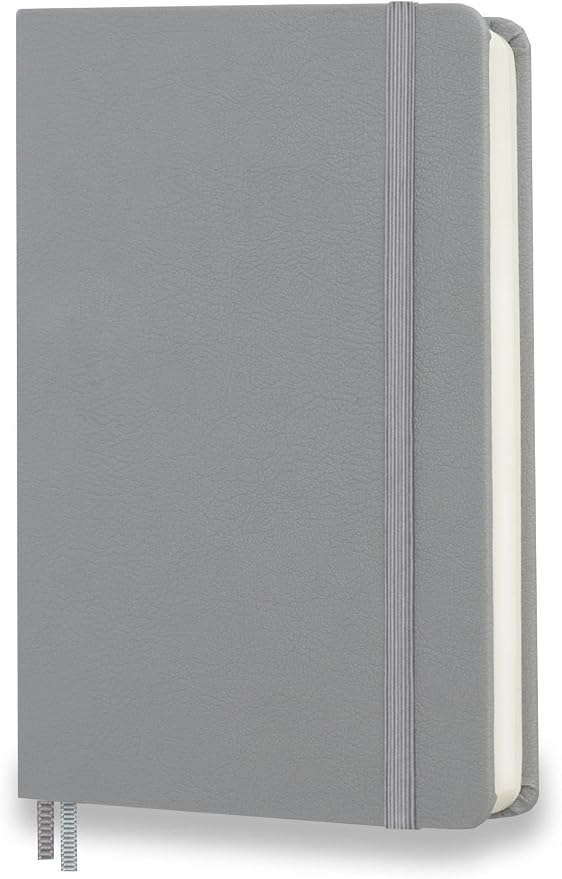 Minimalism Art, Premium Hard Cover Notebook Journal, Classic 5" x 8.3", 122 Numbered Pages, Gusseted Pocket, Ribbon Bookmark, Extra Thick Ink-Proof Paper 120gsm, San Francisco (Plain, Gray)