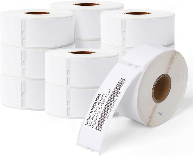 Compatible with DYMO LW 30252 Thermal Label Maker Refill 1-1/8" x 3-1/2" | 12 Roll, 28 x 89 mm, 350/roll, Compatible with LabelWriter 450 Twin Turbo 4XL printer, For multipurpose address barcode Label